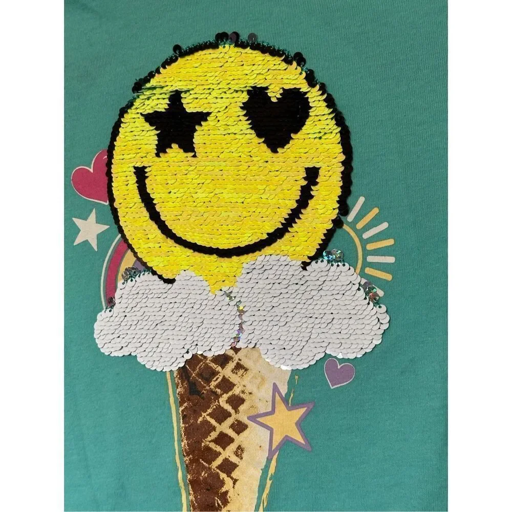 The Children's Place Girls Aegean Sea HI LO FLP GRAPHIC T-Shirt & Skort Sz Mediu